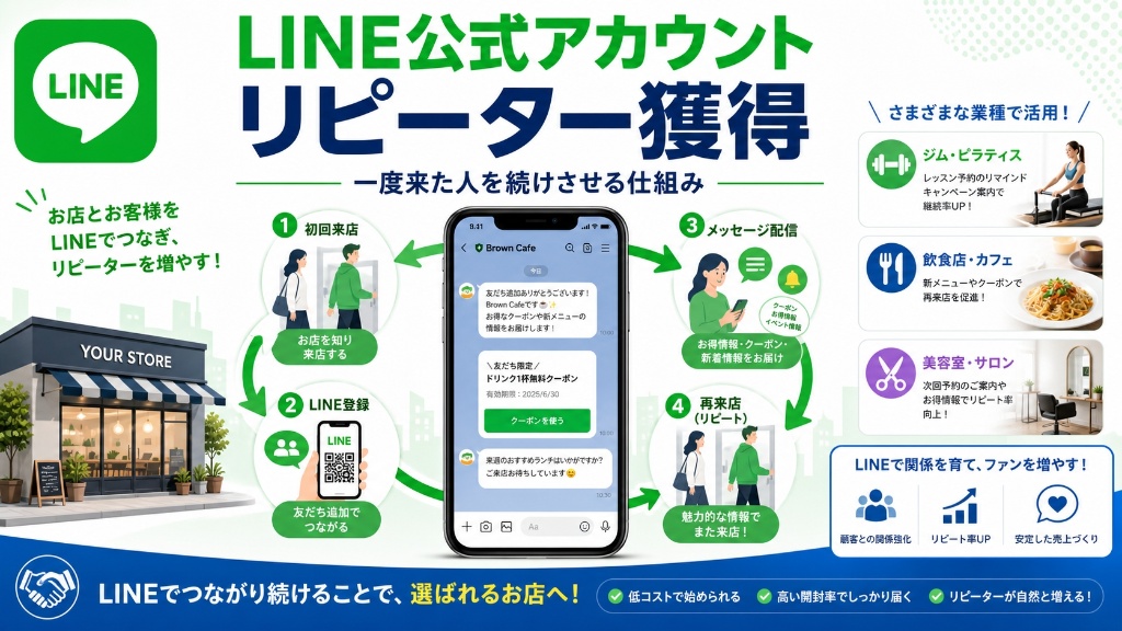 一度来たお客様が続かない…店舗のLINE活用でリピーター・継続来店を増やす方法